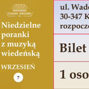 Niedzielne poranki z muzyką wiedeńską - bilet dla jednej osoby 7.09