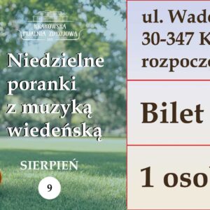 Niedzielne poranki z muzyką wiedeńską - bilet dla jednej osoby 09.08