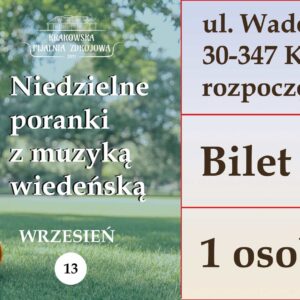 Niedzielne poranki z muzyką wiedeńską - bilet dla jednej osoby 13.08